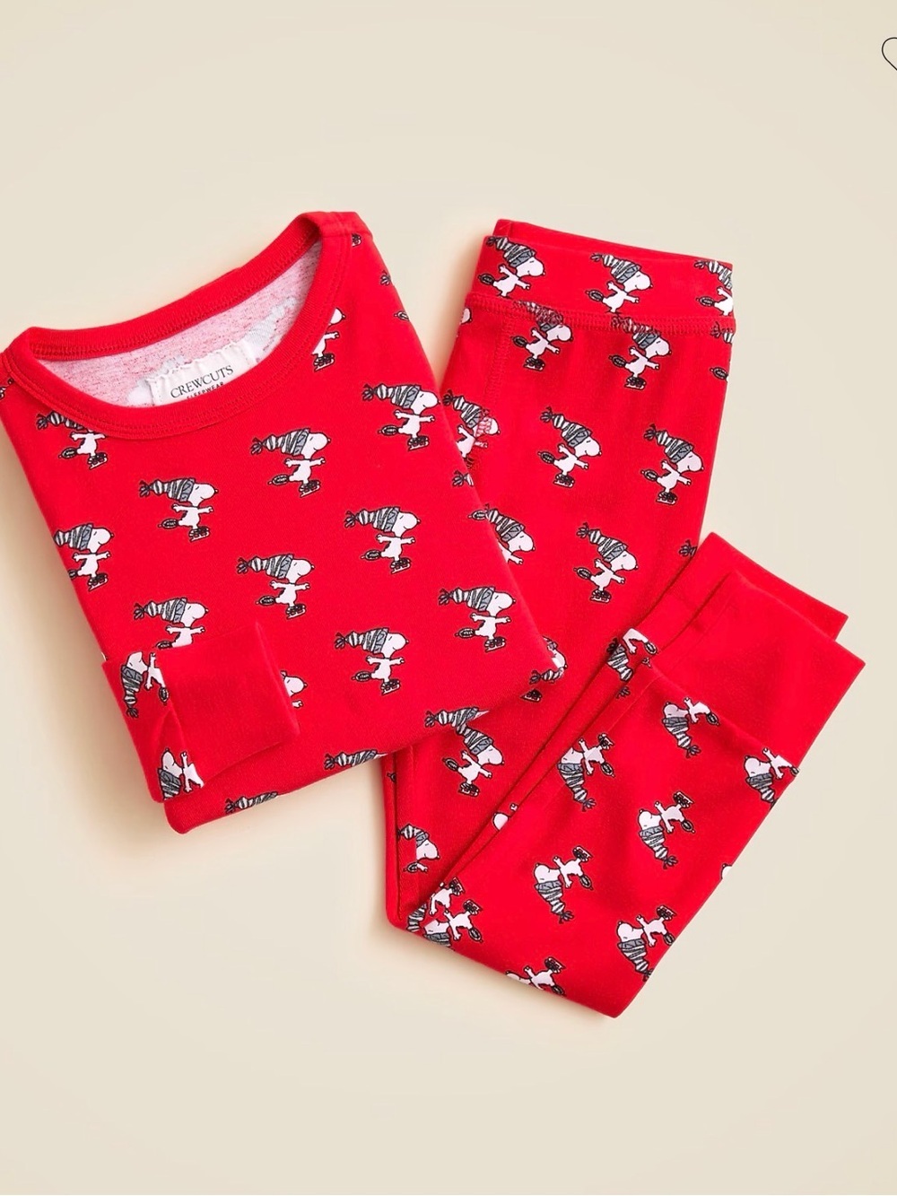 Crewcuts Red Snoopy All-Over Print Pajama Set holiday